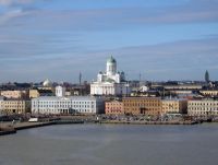 Вид на центр Хельсинки — порт и Кафедральный собор